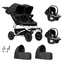Poussette Double Duet V3.2 + 2 Cocoon V2 + 2 Coques Auto Protect MOUNTAIN BUGGY : Comparateur, Avis, Prix